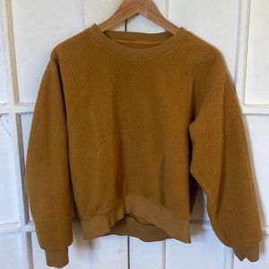 Everlane ReNew Fleece Pullover Camel Small